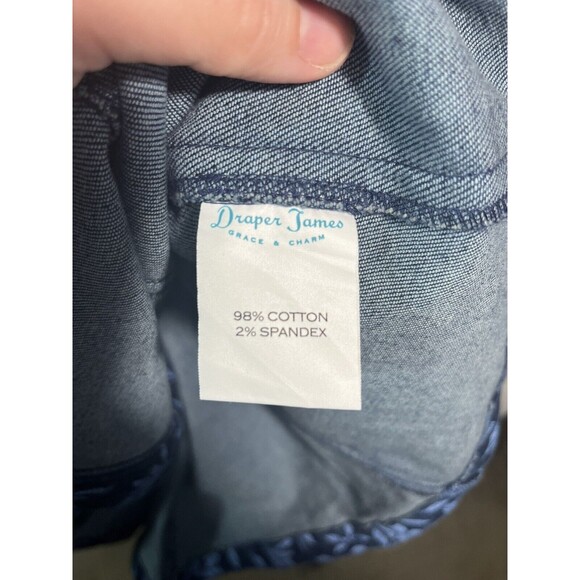 Draper James Navy Leaf Print Mini Dress - Picture 7 of 8